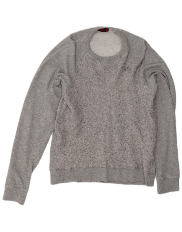 Kappa Mens Sweatshirt Jumper Large Grey Flecked Cotton