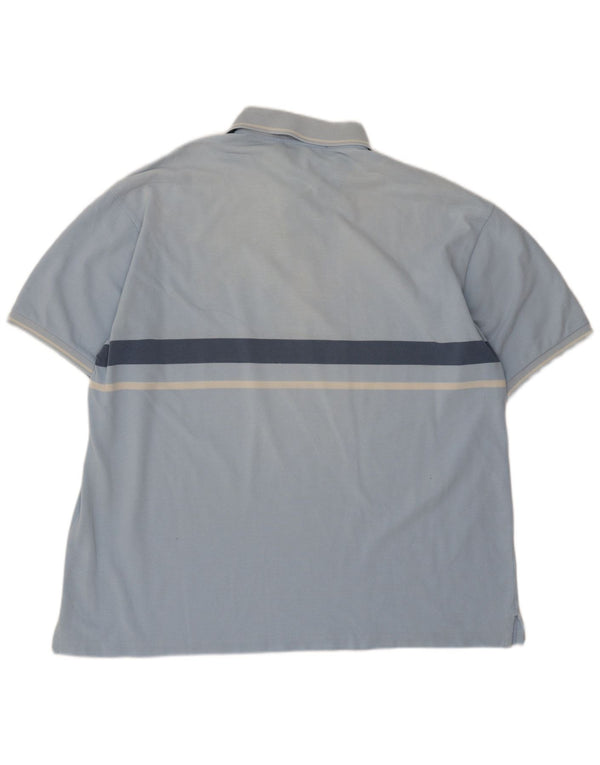 Fred Perry Mens Polo Shirt XL Blue Striped Cotton
