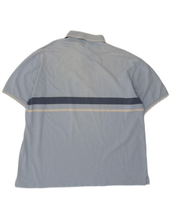Fred Perry Mens Polo Shirt XL Blue Striped Cotton
