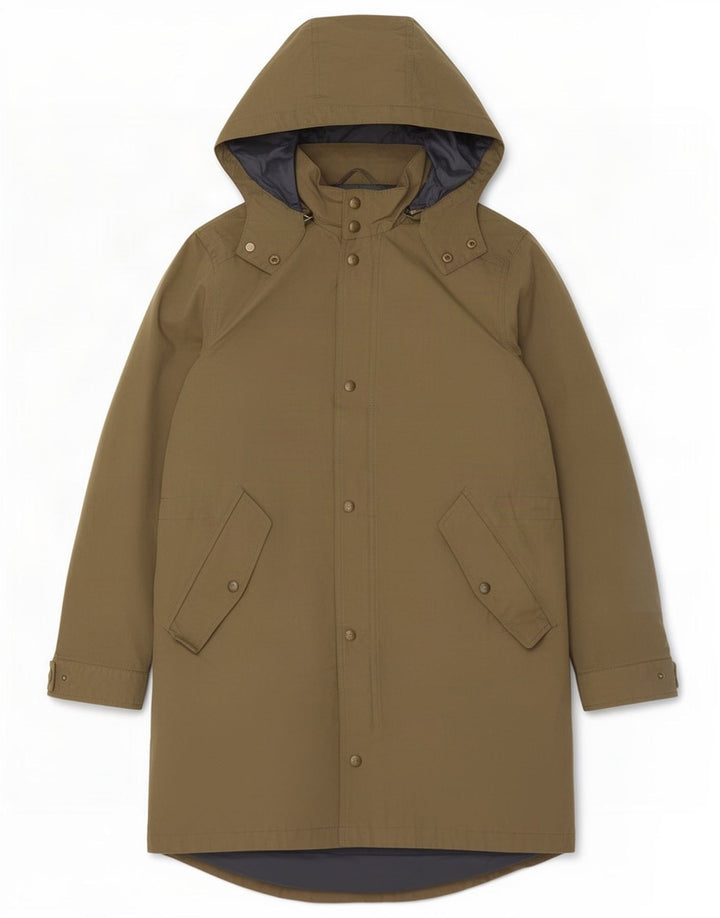Massimo Dutti Mens Hooded Parka Jacket UK 40 Large Khaki