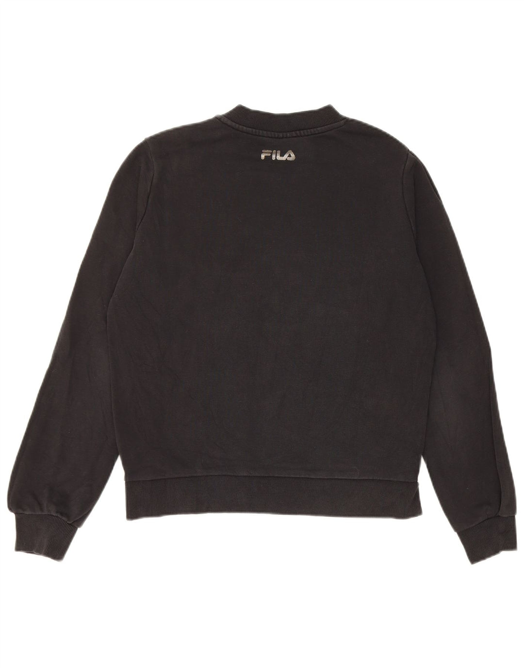Fila Womens Oversized Sweatshirt Jumper UK 6 XS Black Cotton