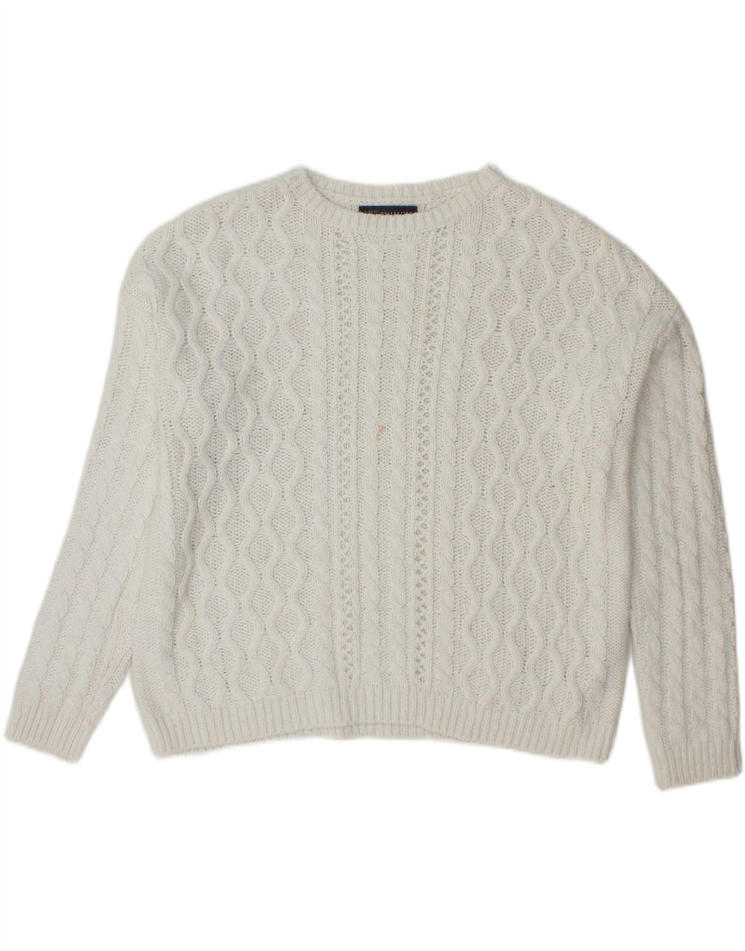 MARKS & SPENCER Womens Boat Neck Jumper Sweater UK 14 Medium White