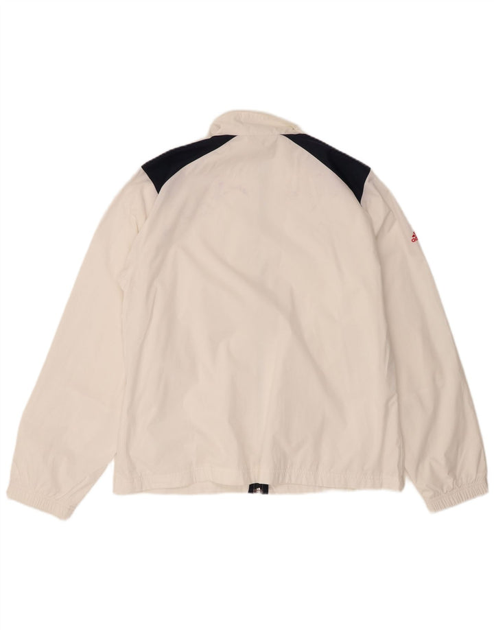 Adidas Womens Tracksuit Top Jacket UK 16 Large  White Colourblock Polyester