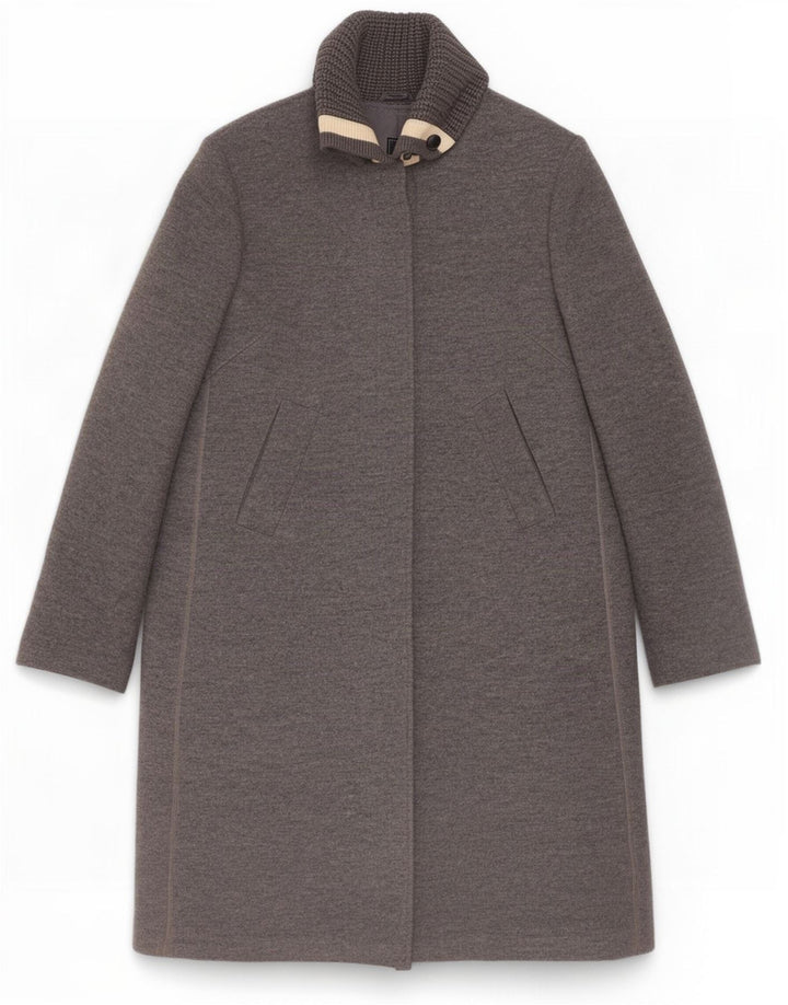 Fay Womens Overcoat UK 18 XL Grey Virgin Wool