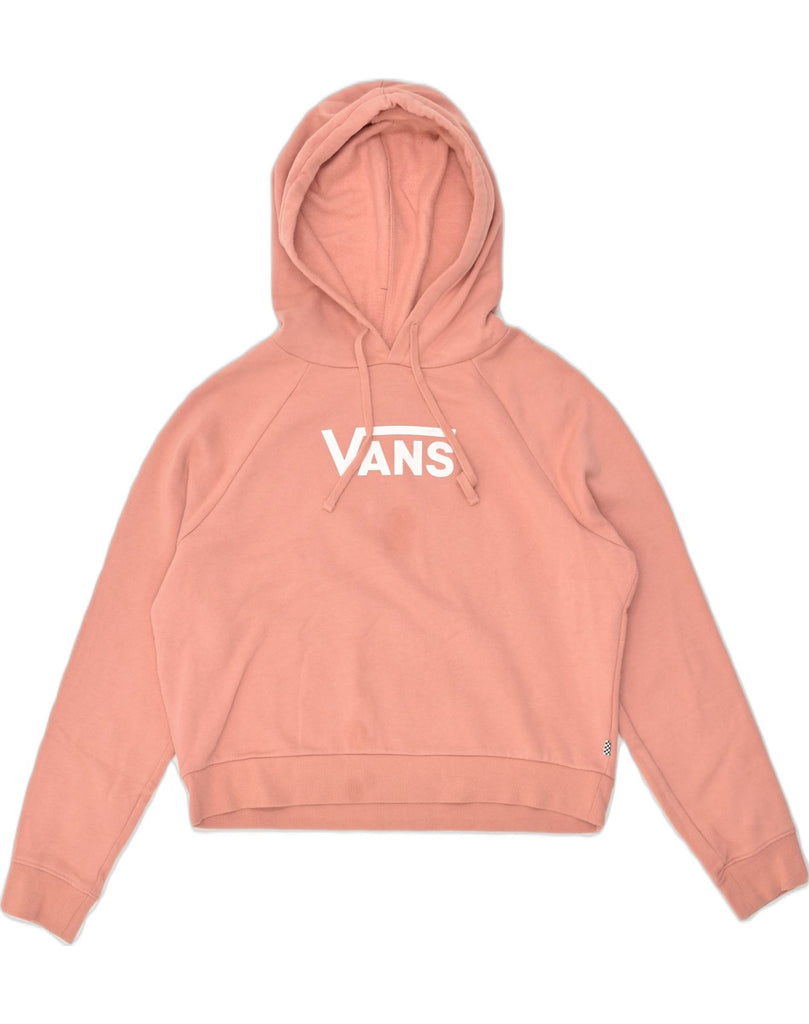 VANS Womens Loose Fit Graphic Hoodie Jumper UK 14 Medium Pink Cotton | Vintage Vans | Thrift | Second-Hand Vans | Used Clothing | Messina Hembry 