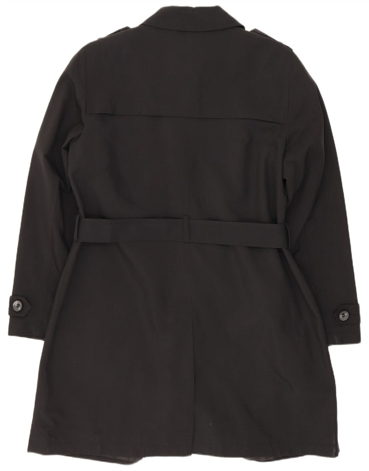Marks & Spencer Womens Trench Coat UK 16 Large Black Polyester
