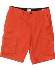 TIMBERLAND Mens Relaxed Fit Cargo Shorts W32 Medium Red Cotton