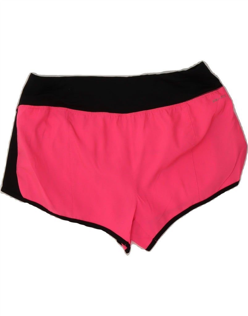 NIKE Womens Dri Fit Sport Shorts UK 14 Medium  Pink Colourblock Polyester Vintage Nike and Second-Hand Nike from Messina Hembry 
