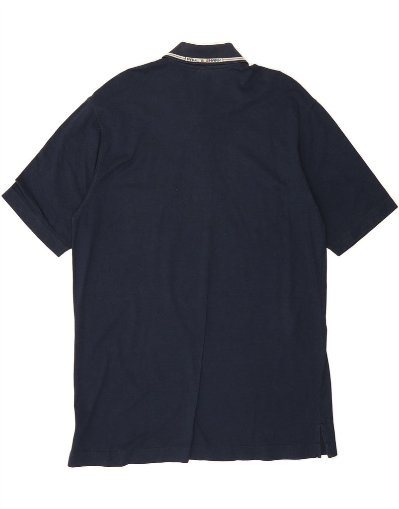 PAUL & SHARK Mens Yachting Polo Shirt XL Navy Blue Cotton Vintage Paul & Shark and Second-Hand Paul & Shark from Messina Hembry 