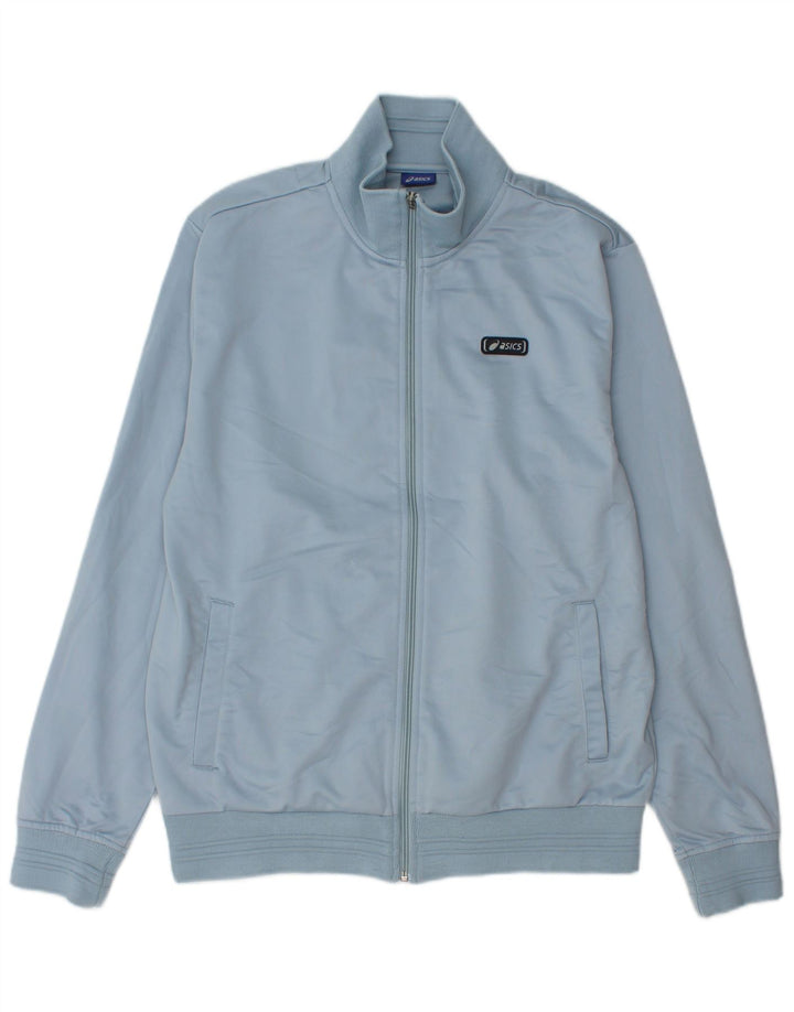 Asics Mens Tracksuit Top Jacket Medium Blue Polyester