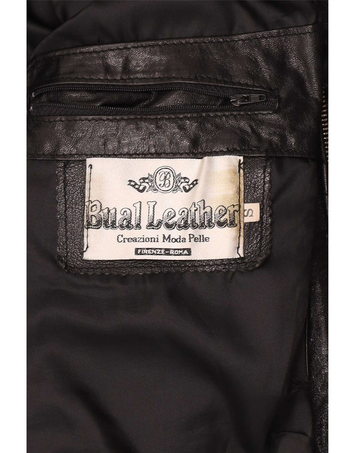 Vintage Mens Leather Jacket UK 36 Small Black