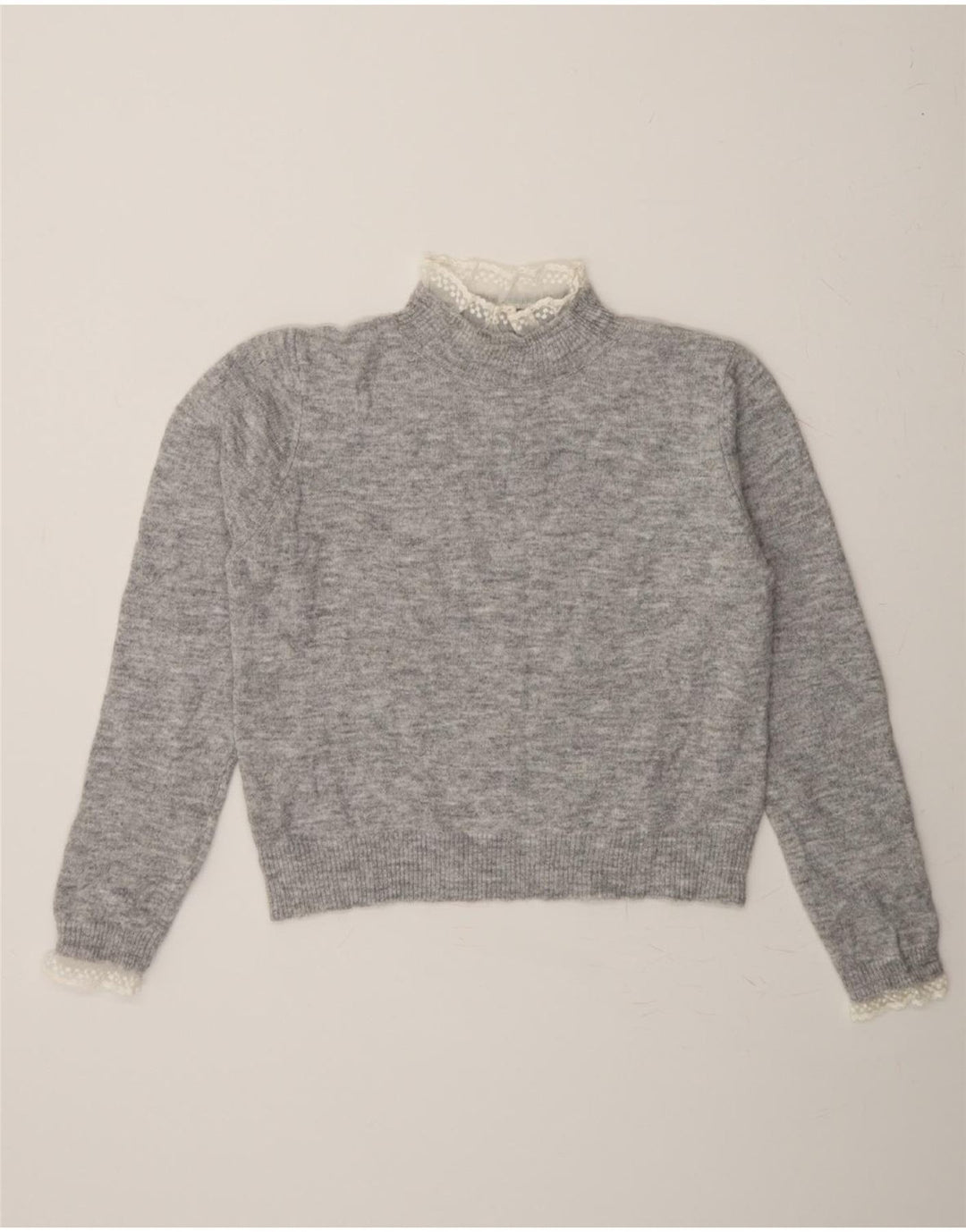 OASIS Womens Turtle Neck Jumper Sweater UK 16 Large Grey Acrylic Vintage Oasis and Second-Hand Oasis from Messina Hembry 