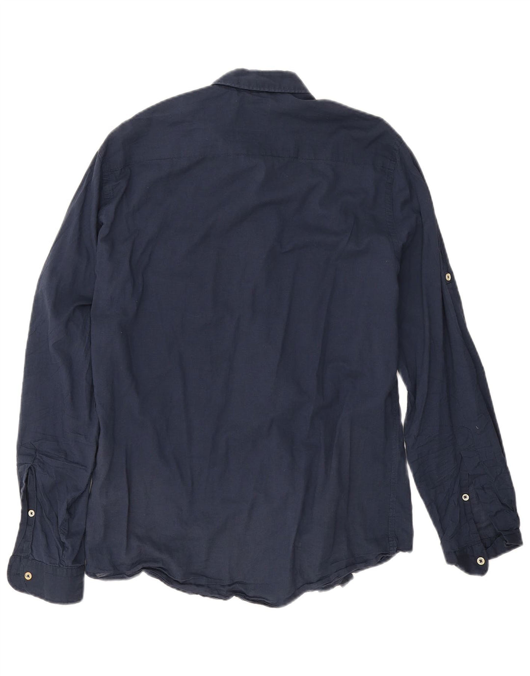 Zara Mens Relaxed Fit Shirt Large L70 Navy Blue