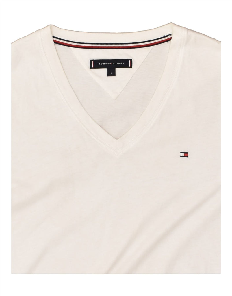 TOMMY HILFIGER Mens T-Shirt Top Small White Cotton | Vintage Tommy Hilfiger | Thrift | Second-Hand Tommy Hilfiger | Used Clothing | Messina Hembry 