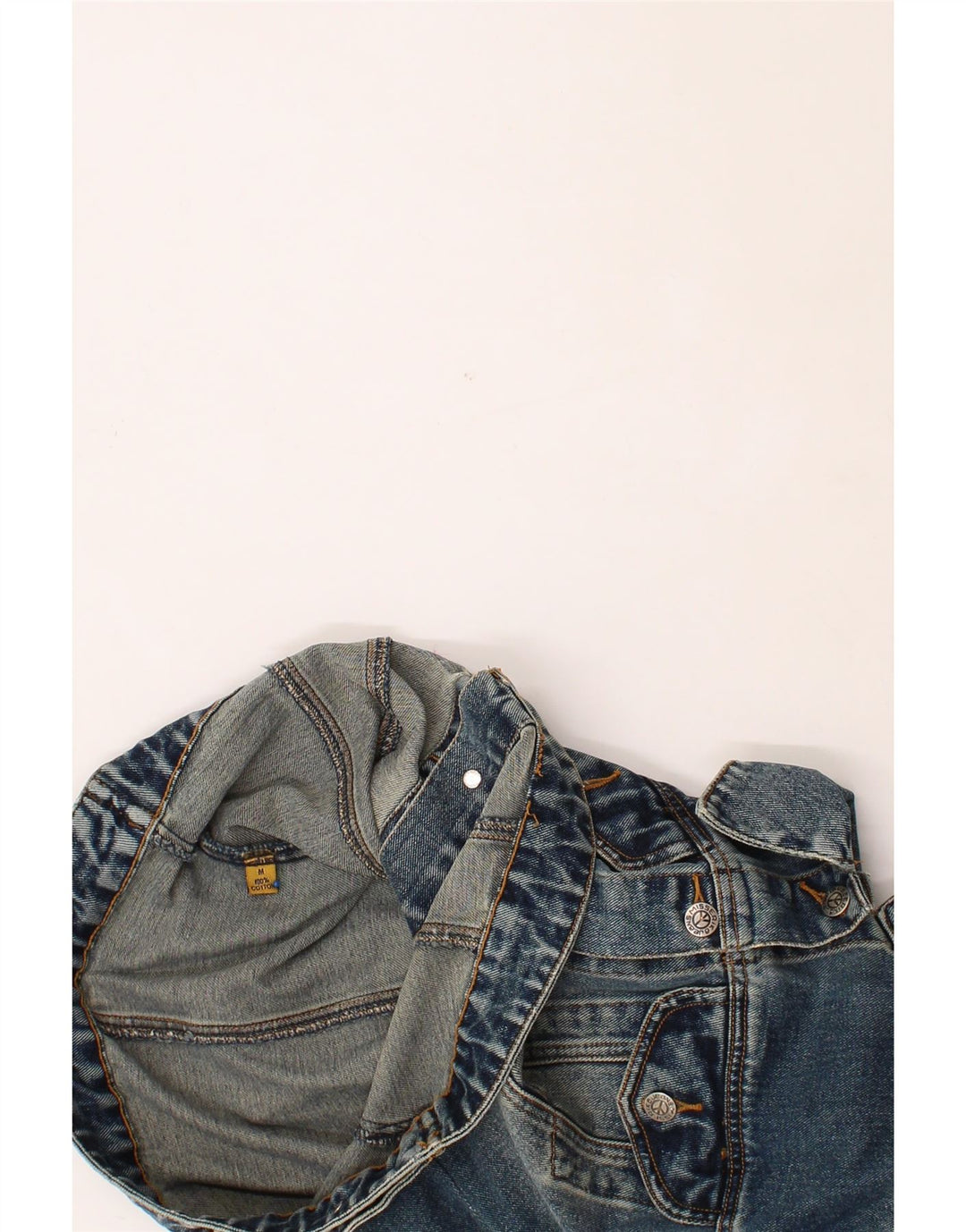 VINTAGE Womens Denim Jacket UK 12 Medium Blue Cotton Vintage Vintage and Second-Hand Vintage from Messina Hembry 