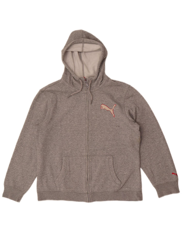 Puma Womens Zip Hoodie Sweater UK 16 Large Grey