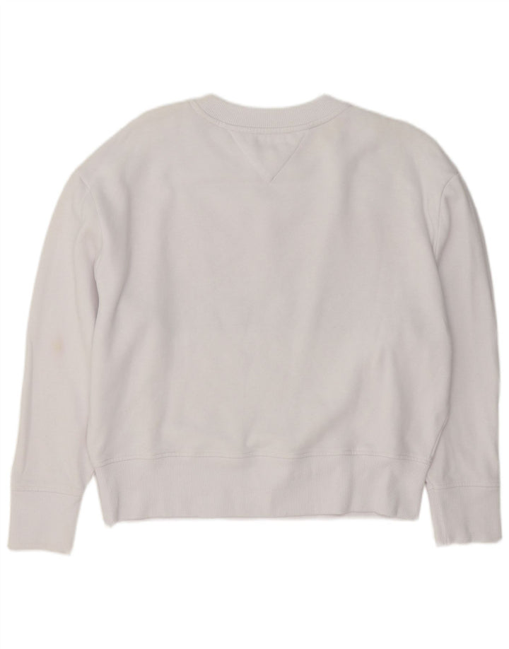 Tommy Hilfiger Womens Graphic Sweatshirt Jumper UK 14 Medium White