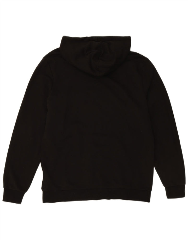 PUMA Mens Hoodie Jumper Large Black Cotton