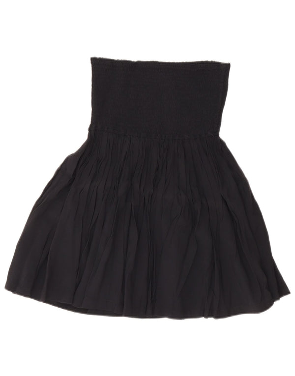 LEMON Womens High Waist A-Line Skirt Medium W28 Navy Blue Viscose