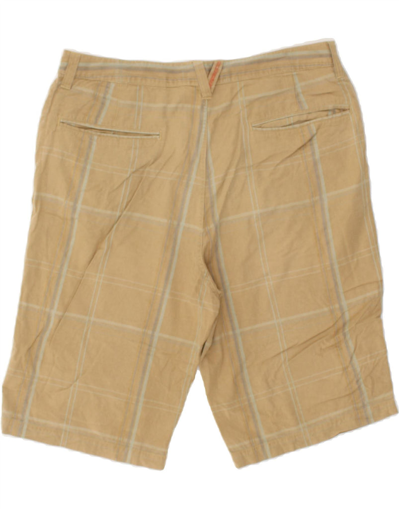 QUIKSILVER Mens Chino Shorts W38 XL Beige Check Cotton | Vintage Quiksilver | Thrift | Second-Hand Quiksilver | Used Clothing | Messina Hembry 