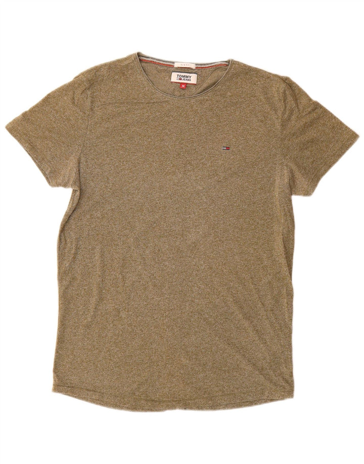 Tommy Hilfiger Mens Slim Fit T-Shirt Top Medium Khaki Cotton