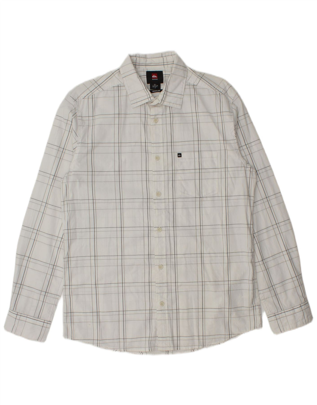 Quiksilver Mens Shirt Small White Check Cotton