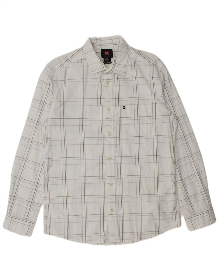 Quiksilver Mens Shirt Small White Check Cotton