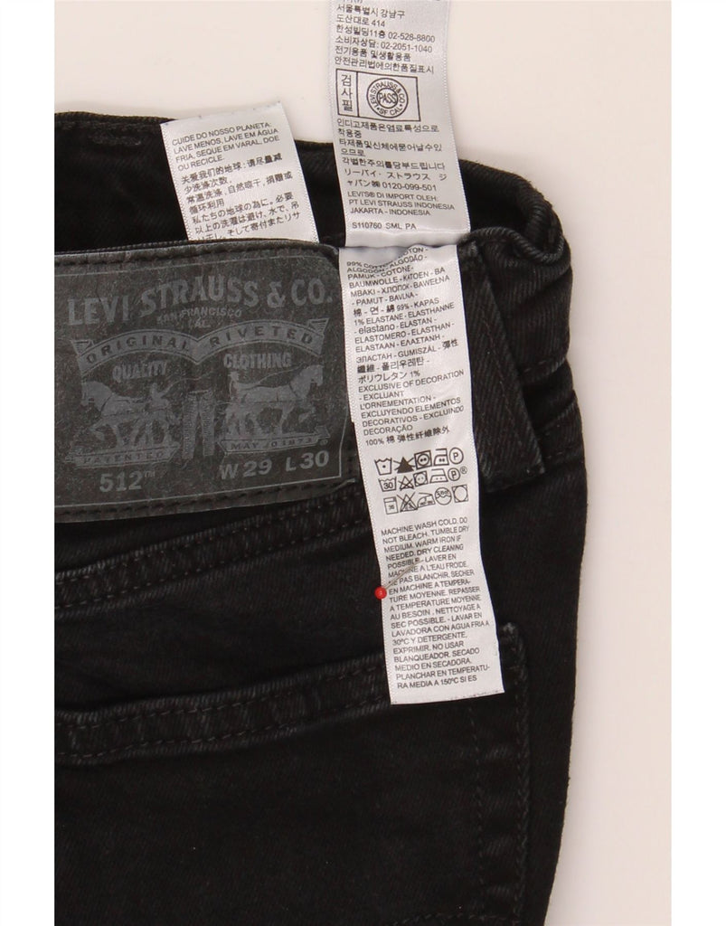 LEVI'S Womens 512 Slim Tapered Jeans W29 L27 Black Cotton Vintage Levi's and Second-Hand Levi's from Messina Hembry 