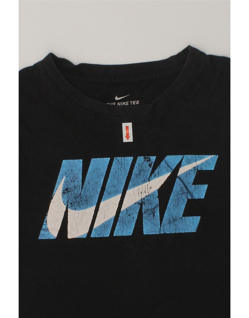 NIKE Boys Athletic Cut Graphic T-Shirt Top 4-5 Years Small Black Cotton | Vintage Nike | Thrift | Second-Hand Nike | Used Clothing | Messina Hembry 