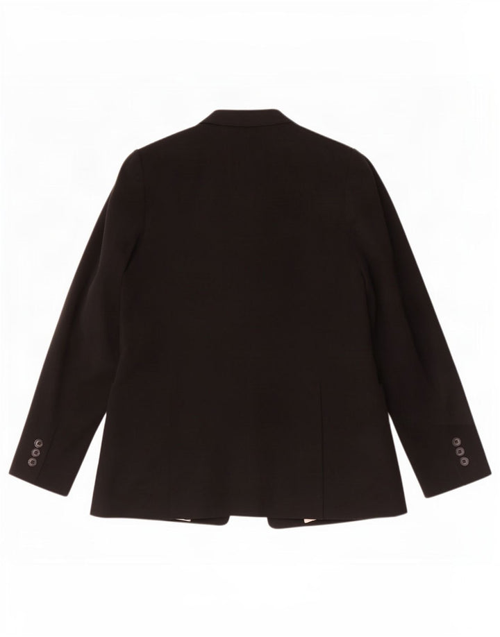 Marks & Spencer Womens 1 Button Blazer Jacket UK 12 Medium Black Polyester