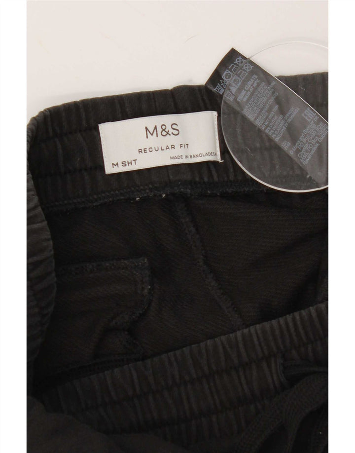 Marks & Spencer Mens Regular Fit Tracksuit Trousers UK 14 Medium Black