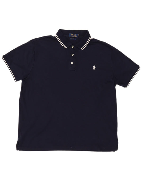 POLO RALPH LAUREN Mens Custom Slim Fit Polo Shirt Large Navy Blue