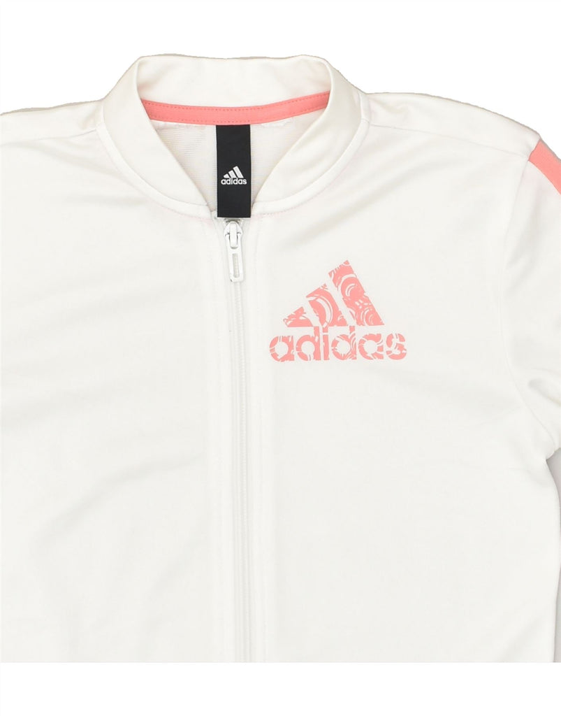 ADIDAS Girls Tracksuit Top Jacket 11-12 Years White | Vintage Adidas | Thrift | Second-Hand Adidas | Used Clothing | Messina Hembry 