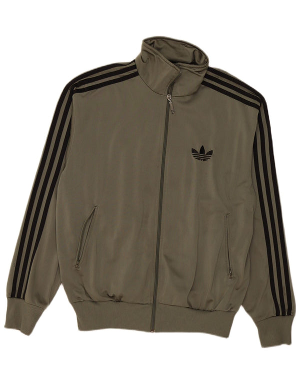 Adidas Mens Tracksuit Top Jacket Medium Khaki Polyester