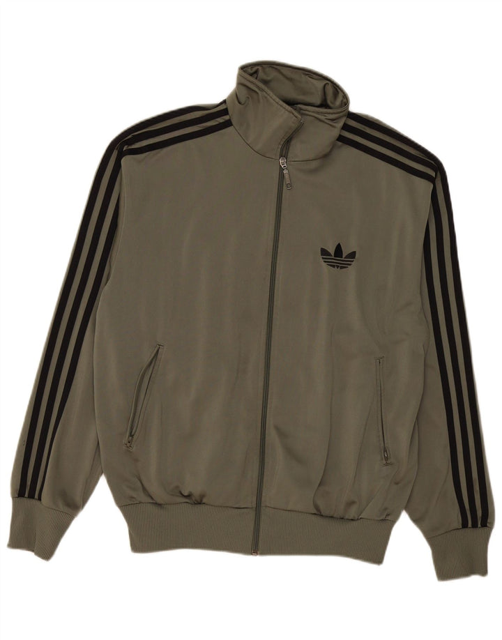 Adidas Mens Tracksuit Top Jacket Medium Khaki Polyester