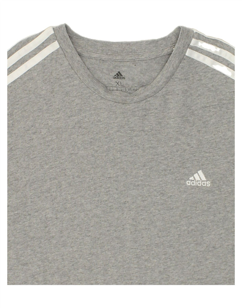 ADIDAS Womens T-Shirt Top UK 18 XL Grey Cotton | Vintage Adidas | Thrift | Second-Hand Adidas | Used Clothing | Messina Hembry 