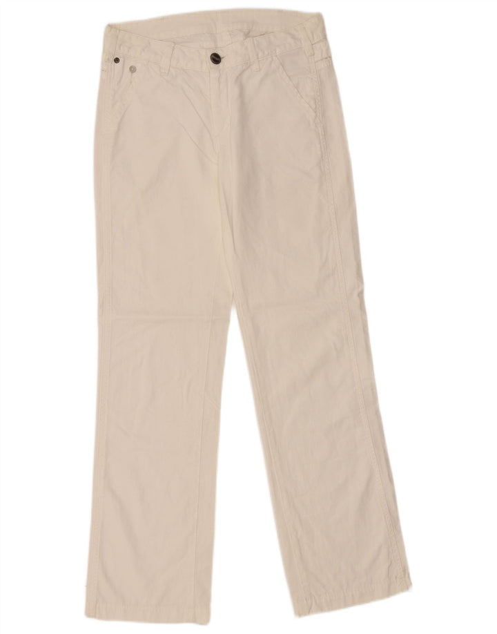 WRANGLER Womens Sam Straight Chino Trousers W27 L30 White Cotton