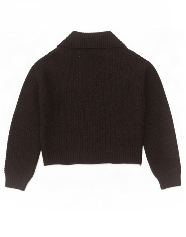 Marks & Spencer Womens Crop Open Cardigan Sweater UK 12 Medium Black