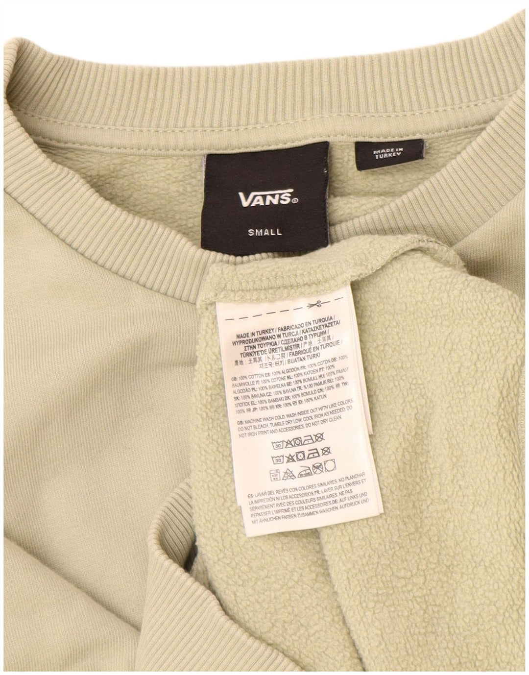 VANS Womens Sweatshirt Jumper UK 10 Small Beige Cotton