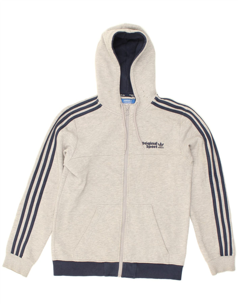 ADIDAS Mens Zip Hoodie Sweater Small Grey Cotton | Vintage Adidas | Thrift | Second-Hand Adidas | Used Clothing | Messina Hembry 