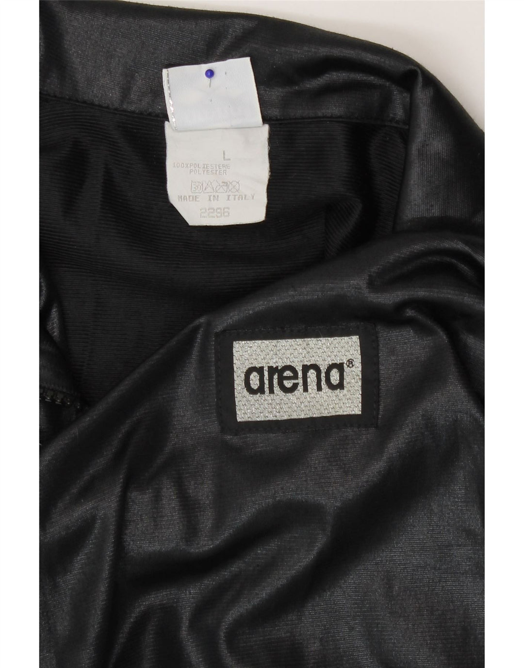 Arena Womens Graphic Tracksuit Top Jacket UK 16 Large Black Colourblock