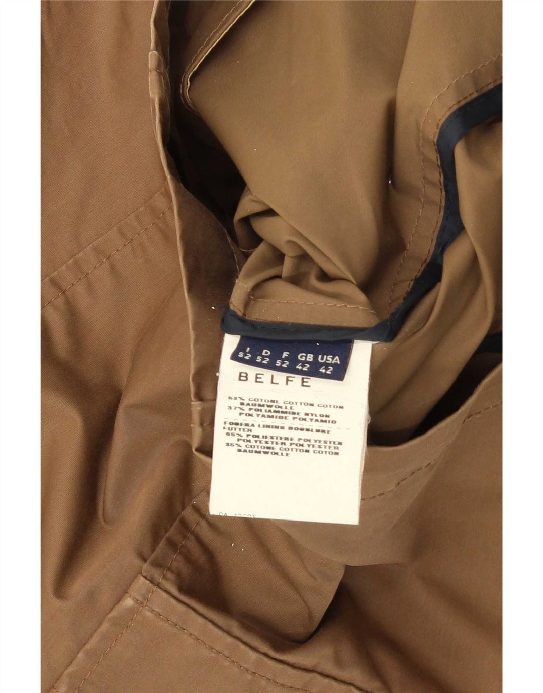 Belfe Mens Utility Jacket UK 42 XL Beige Cotton