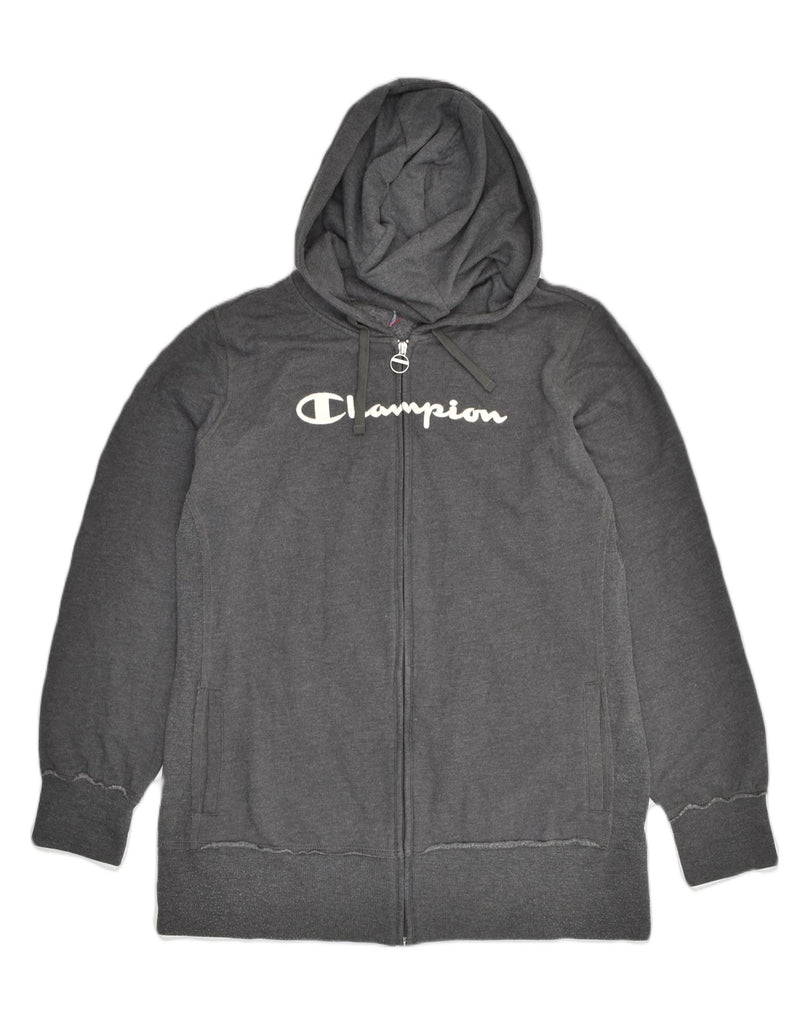 CHAMPION Womens Heritage Fit Graphic Zip Hoodie Sweater UK 18 XL Grey | Vintage Champion | Thrift | Second-Hand Champion | Used Clothing | Messina Hembry 