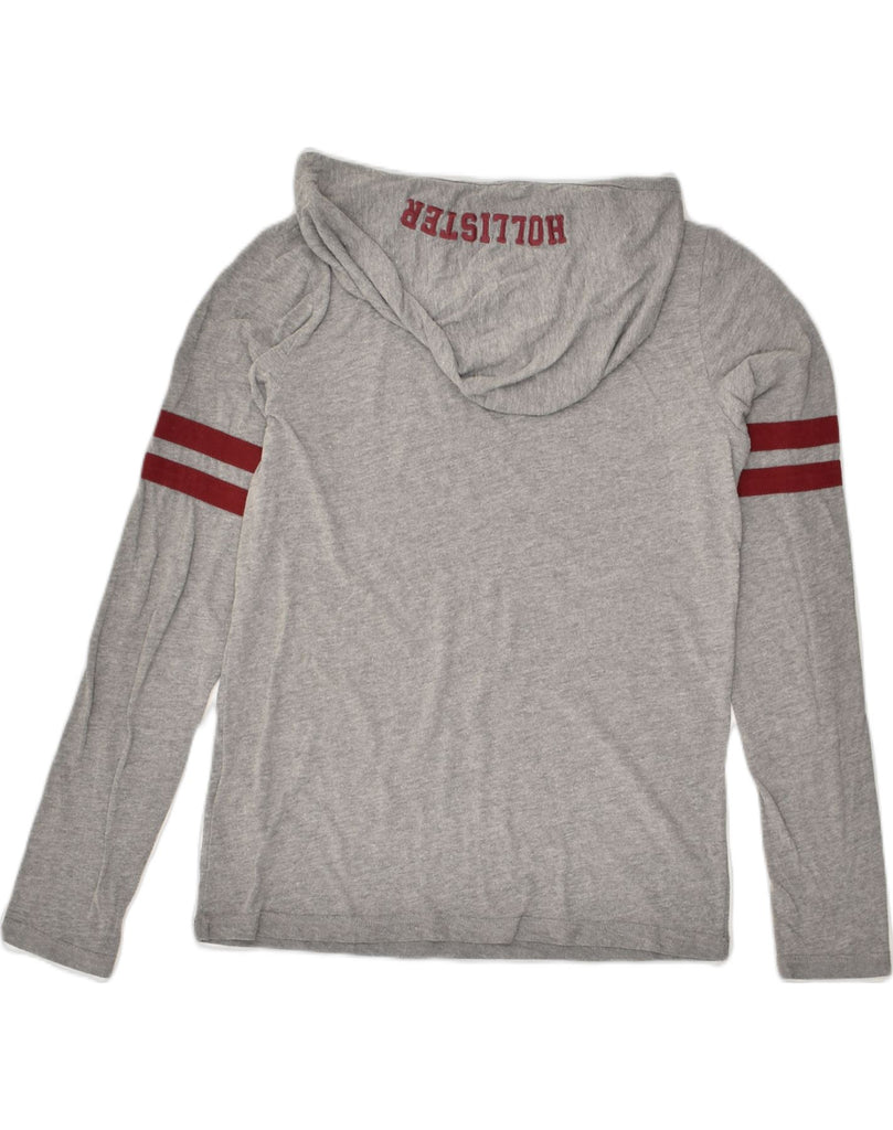 HOLLISTER Womens Hooded Top Long Sleeve UK 6 XS Grey Cotton | Vintage Hollister | Thrift | Second-Hand Hollister | Used Clothing | Messina Hembry 