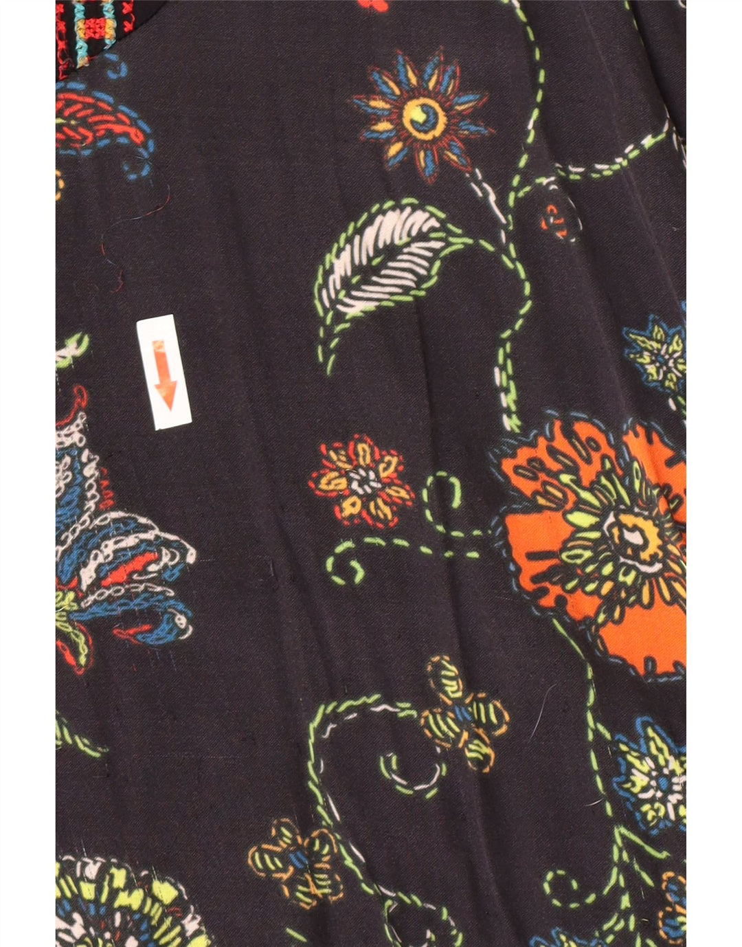 Desigual Womens Tunic Top UK 12 Medium Black Floral