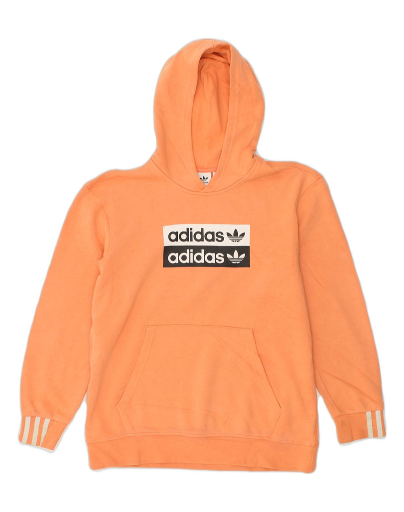 ADIDAS Girls Graphic Hoodie Jumper 14-15 Years Orange Cotton | Vintage Adidas | Thrift | Second-Hand Adidas | Used Clothing | Messina Hembry 