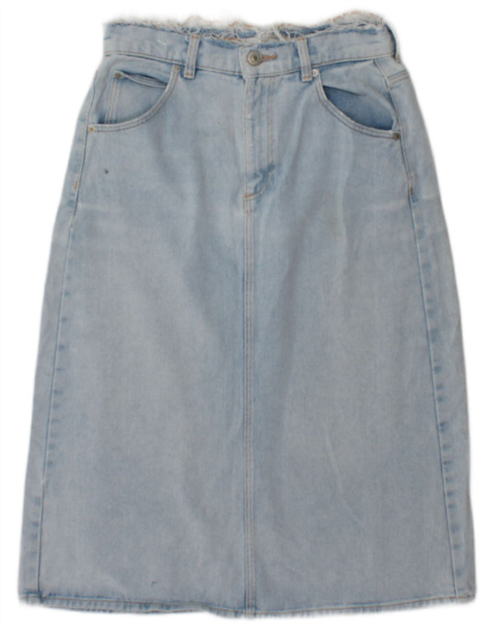 Zara Womens High Waist Denim Skirt Small W26 Blue