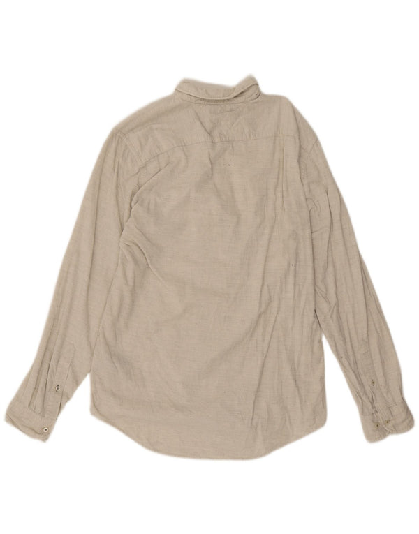 Tommy Hilfiger Mens Corduroy Regular Fit Shirt Large Beige Cotton