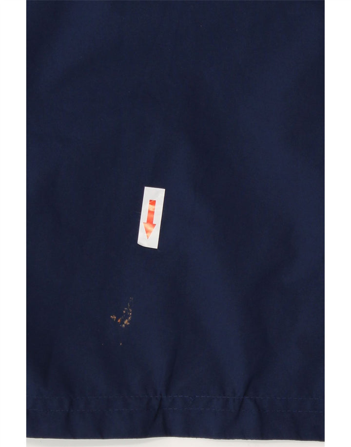 Adidas Boys Hooded Windbreaker Jacket 11-12 Years Navy Blue Polyester