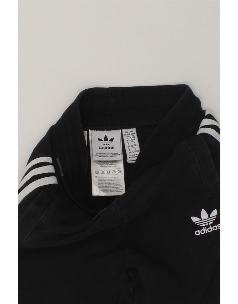 ADIDAS Baby Boys Joggers Tracksuit Trousers 12-18 Months Black Cotton | Vintage Adidas | Thrift | Second-Hand Adidas | Used Clothing | Messina Hembry 